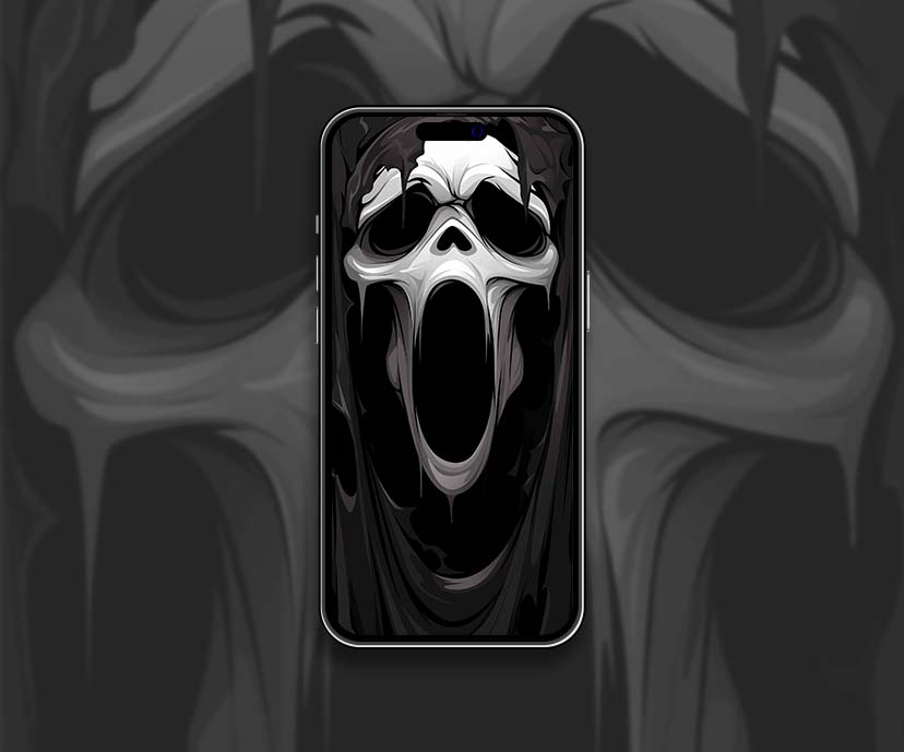 scream mask horror aesthetic black wallpapers collection