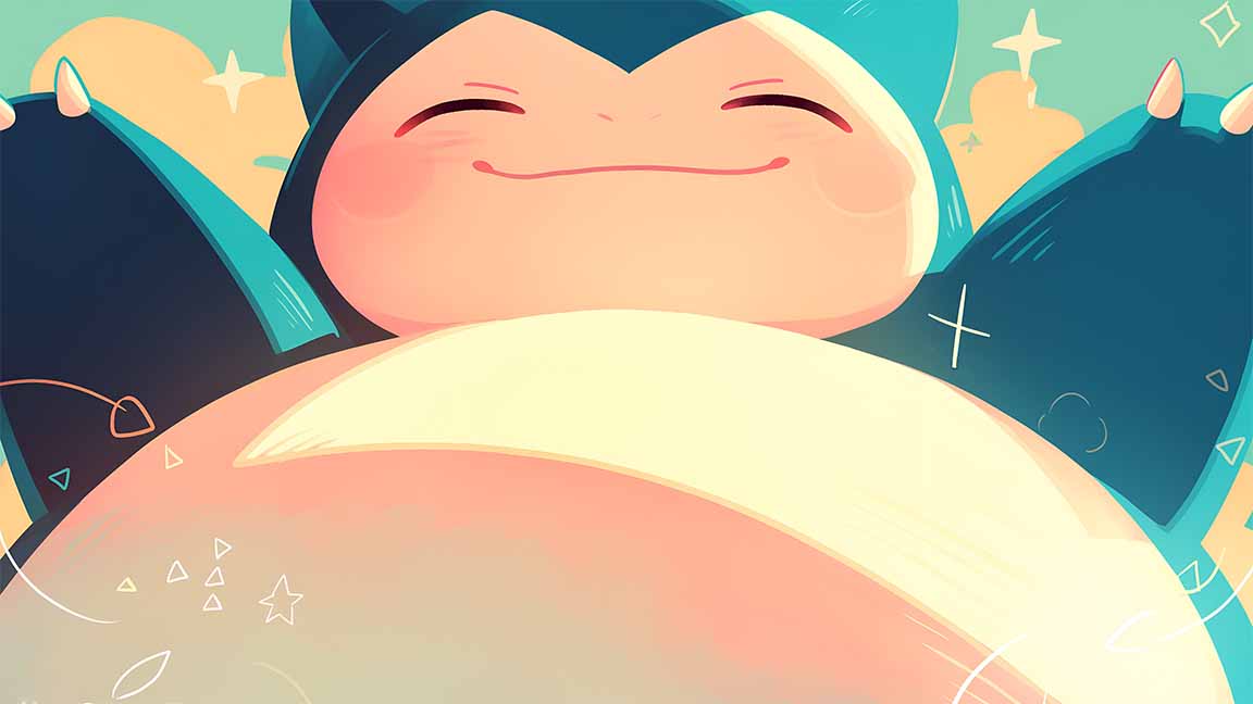 smiling snorlax cute pastel background desktop wallpaper cover