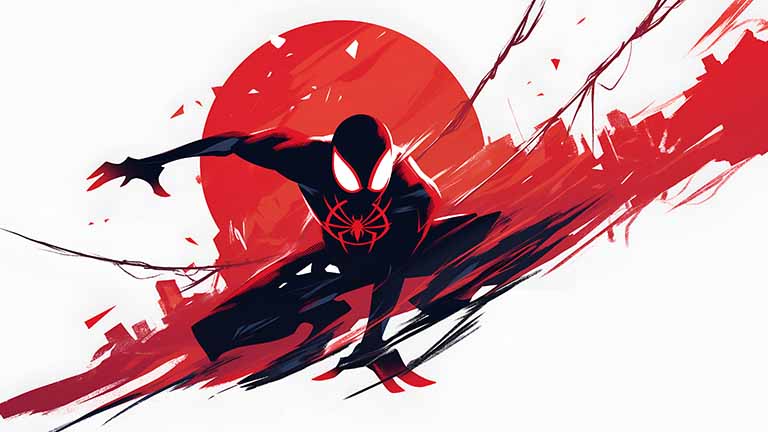 spider man miles morales minimalist logo desktop wallpaper cover