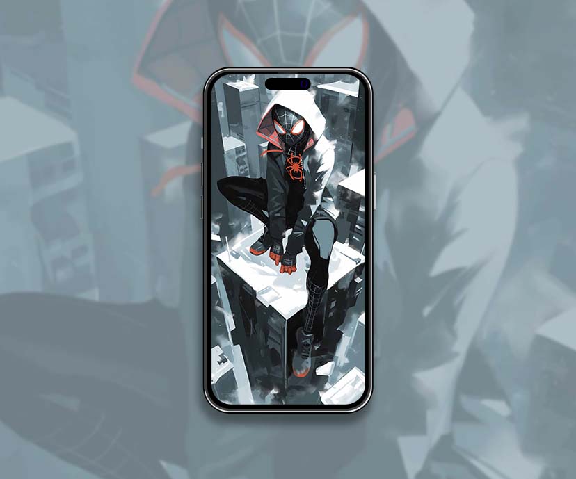 spider verse miles morales streetwear rooftop wallpapers collection