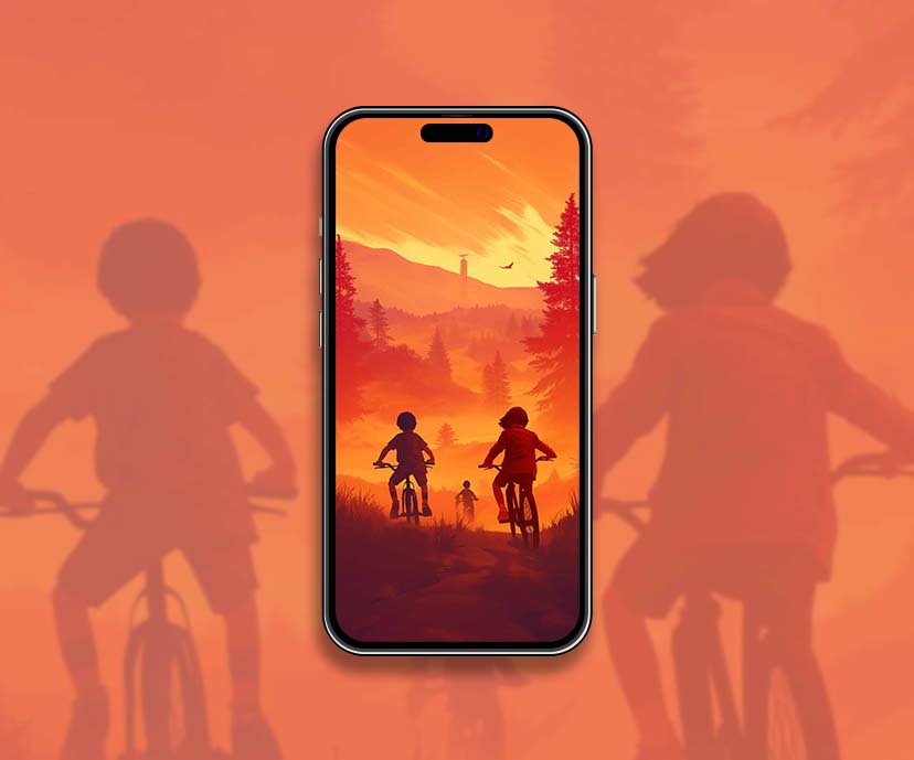 summer bike ride children sunset wallpapers collection