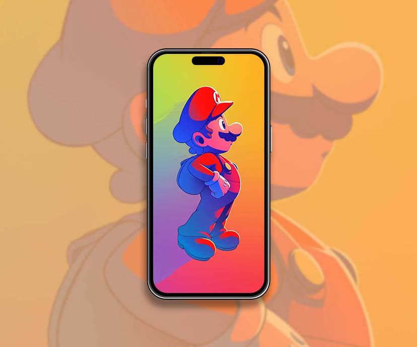 super mario colorful gradient glow art wallpapers collection