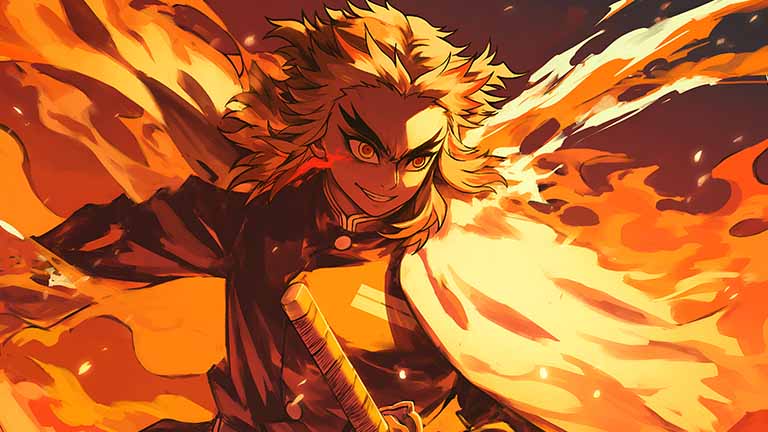 Demon Slayer Tengen Uzui Flashy Hashira Desktop Wallpaper