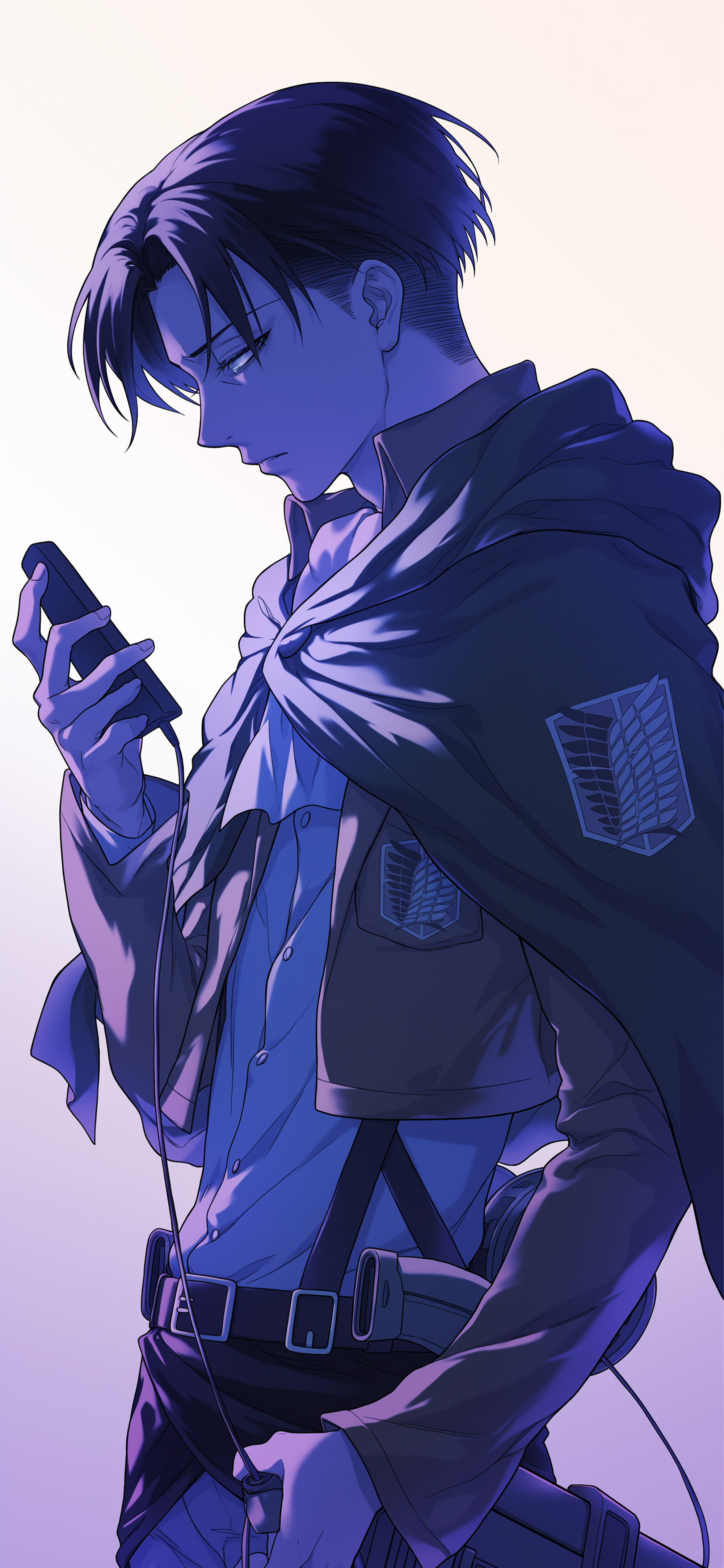 AOT Levi Ackerman With Phone Wallpapers - Anime Wallpapers HD, image size:2000x4329