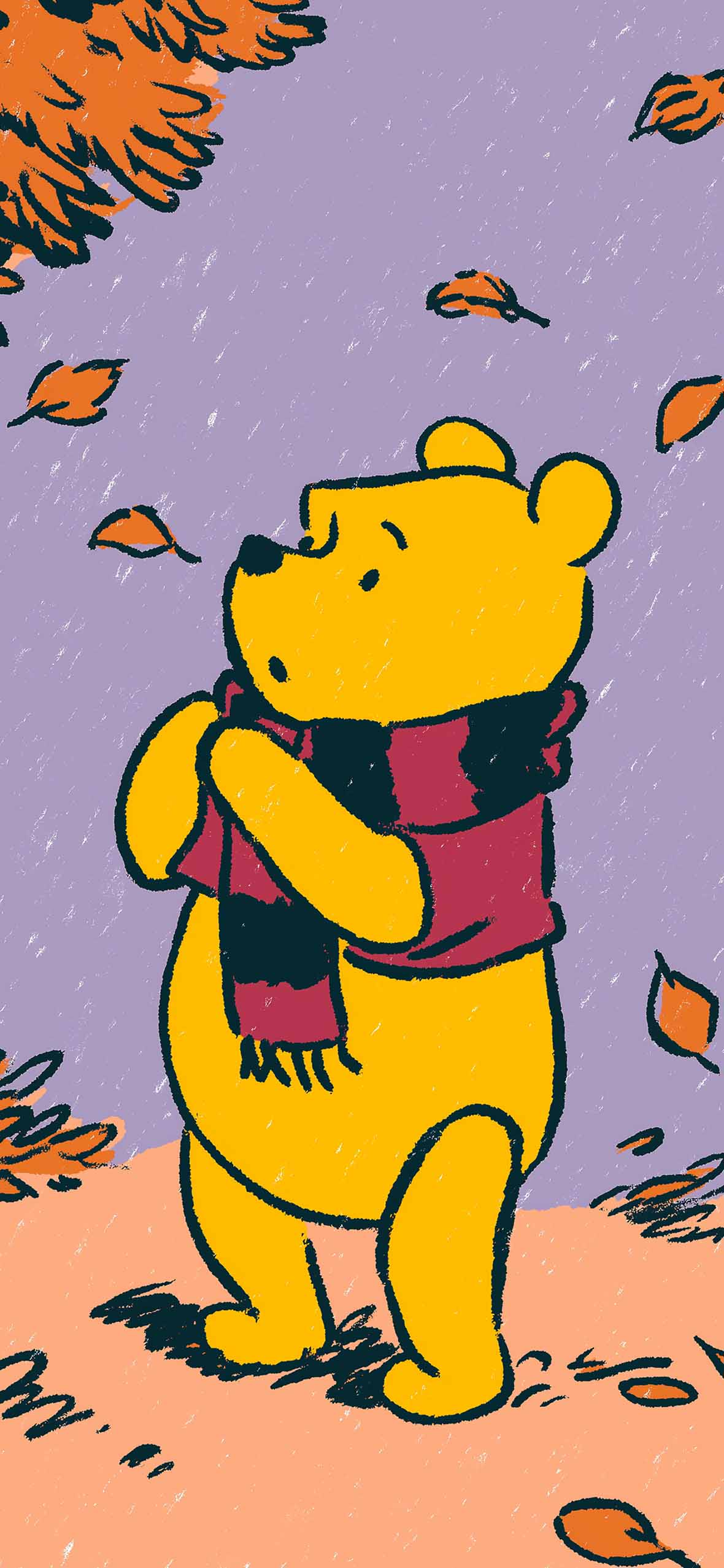 Winnie the Pooh Scarf Autumn Walpapers - Cartoon Wallpapers HD — free download