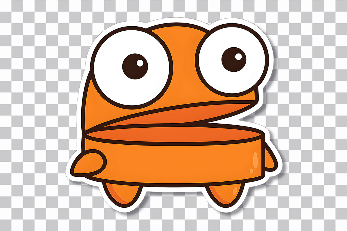 Orange R.E.P.O. Character Sticker - Cool Games Sticker PNG