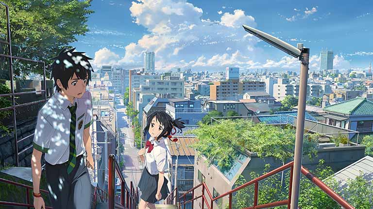 Free Your Name Taki & Mitsuha Stairs 4K Desktop Wallpaper PC